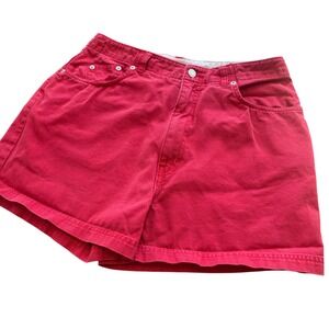 Brittania Vintage Red High Waisted Denim Shorts 100% Cotton Retro 30" Womens m